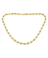 Bling Jewelry Unisex Yellow 14k Gold Overlay .925 Sterling Silver Nautical Anchor Link Puff Mariner Chain Necklace For Women Men 6mm Wide 24 Inch
