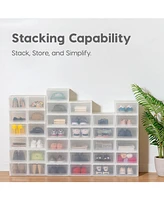 Iris Usa Tall 6 Pack Shoe Storage Box Stackable and Drop Front