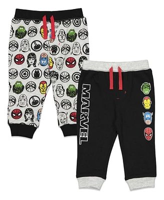 Marvel Baby Boys Avengers Hulk Black Panther Captain America 2 Pack Pants Newborn to