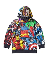 Marvel Boys Avengers Spider-Man Venom Iron Man Fleece Pullover Hoodie to