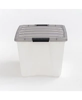 Iris Usa Quart Stack & Pull Clear Storage Box, Gray