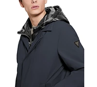 Guess Men's Colin Raincoat with Removable Nylon Hooded Inset