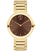 Movado Women's Bold Horizon Swiss Quartz Ionic Plated Light Gold Steel Watch 34mm - Gold