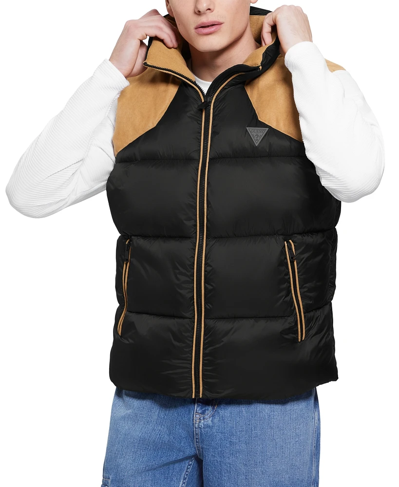 Guess Men's Fabric Block Puffer Vest