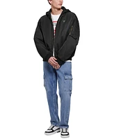 Guess Men's John Bomber Jacket with Removable Hooded Inset