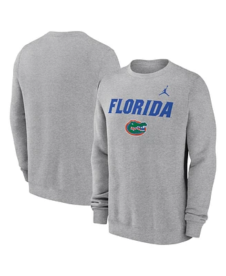 Jordan Men's Heather Gray Florida Gators Primetime Primary Stack Pullover Sweatshirt