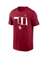 Jordan Men's Crimson Oklahoma Sooners Campus State Shape T-Shirt