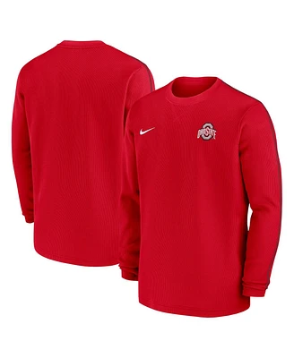 Nike Men's Scarlet Ohio State Buckeyes 2024 Sideline Coaches Long Sleeve Top