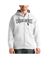 Antigua Men's White Chicago Sox Team Logo Victory Full-Zip Hoodie