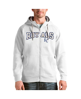 Antigua Men's White Kansas City Royals Team Logo Victory Full-Zip Hoodie