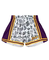 Mitchell & Ness Women's White Los Angeles Lakers Doodle Shorts