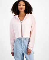 Self Esteem Women's Cropped Bow-Embroidered Hoodie