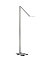 Possini Euro Design Bentley Modern Minimalist Style Task Floor Lamp Led Bright Lighting 61" Tall Silver Aluminum Adjustable Touch On Off for Living Ro