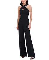 Vince Camuto Women's Signature Crepe Crossover-Neck Jumpsuit