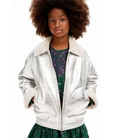 Desigual Girls Girls's Metallic shearling jacket