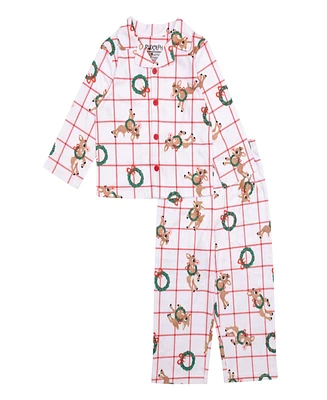 Rudolph Toddler Boy Holiday Sibling Collared 2-Piece Set