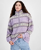 Hippie Rose Juniors' Sherpa Half-Zip Pullover