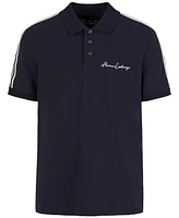 A|X Armani Exchange Men's Striped Sleeve & Logo Polo Shirt