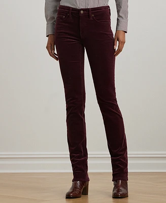 Lauren Ralph Petite Stretch Corduroy Mid-Rise Straight Pants