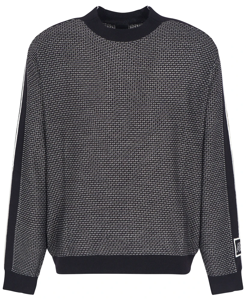 A|X Armani Exchange Men's Sleeve Taped Logo Wool-Blend Sweater