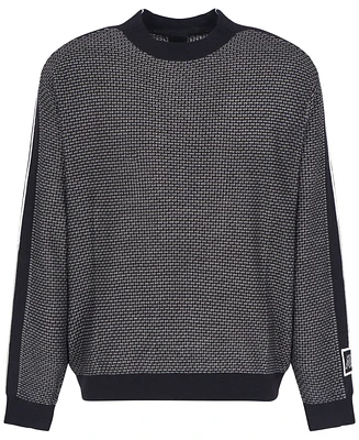 A|X Armani Exchange Men's Sleeve Taped Logo Wool-Blend Sweater