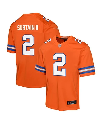 Nike Big Boys and Girls Patrick Surtain Ii Denver Broncos Mile High Collection 1977 Throwback Game Jersey