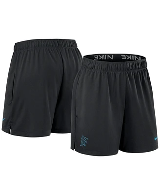 Nike Women's Black Miami Marlins Authentic Collection Knit Shorts