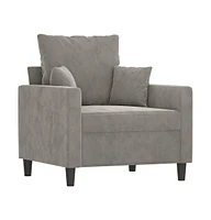 vidaXL Sofa Chair Light Gray 23.6" Velvet