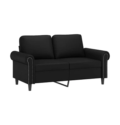 vidaXL 2-Seater Sofa Black 47.2" Faux Leather