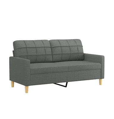 vidaXL 2-Seater Sofa Dark Gray 55.1" Fabric