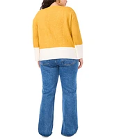 Vince Camuto Plus Colorblocked Crewneck Sweater