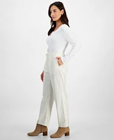 Style & Co Petite Solid Pull-On Cotton Drawstring Pants, Created for Macy's