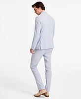Calvin Klein Mens Slim Fit Double Breasted Linen Suit Separates
