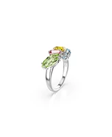 Swarovski Gema Mixed Cuts, Multicolored, Rhodium Plated Cocktail Ring