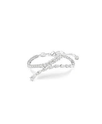 Swarovski Matrix Mixed Cuts, White, Rhodium Plated Bracelet