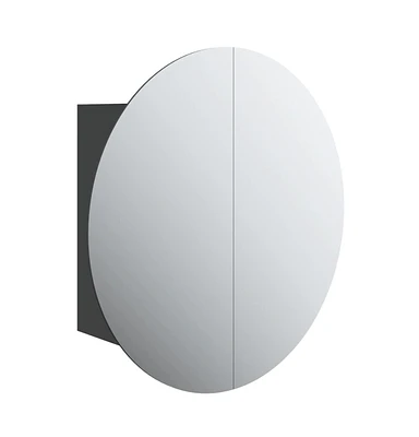 vidaXL Bathroom Cabinet with Round Mirror&Led 15.7"x15.7"x6.9