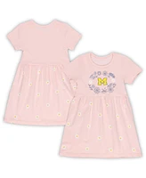 Wes & Willy Girls Toddler Pink Michigan Wolverines Daisy Dress