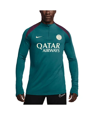 Nike Men's Teal Paris Saint-Germain 2024/25 Strike Drill Performance Quarter-Zip Long Sleeve Top