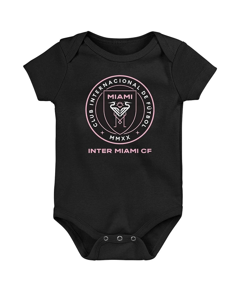 Outerstuff Baby Boys and Girls Black Inter Miami Cf Primary Logo Bodysuit