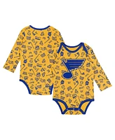 Outerstuff Baby Boys and Girls Gold St. Louis Blues Dynamic Defender Long Sleeve Bodysuit