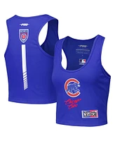 Pro Standard Women's Royal Chicago Cubs Fast Lane Fitted Tri-Blend Cropped Tank Top