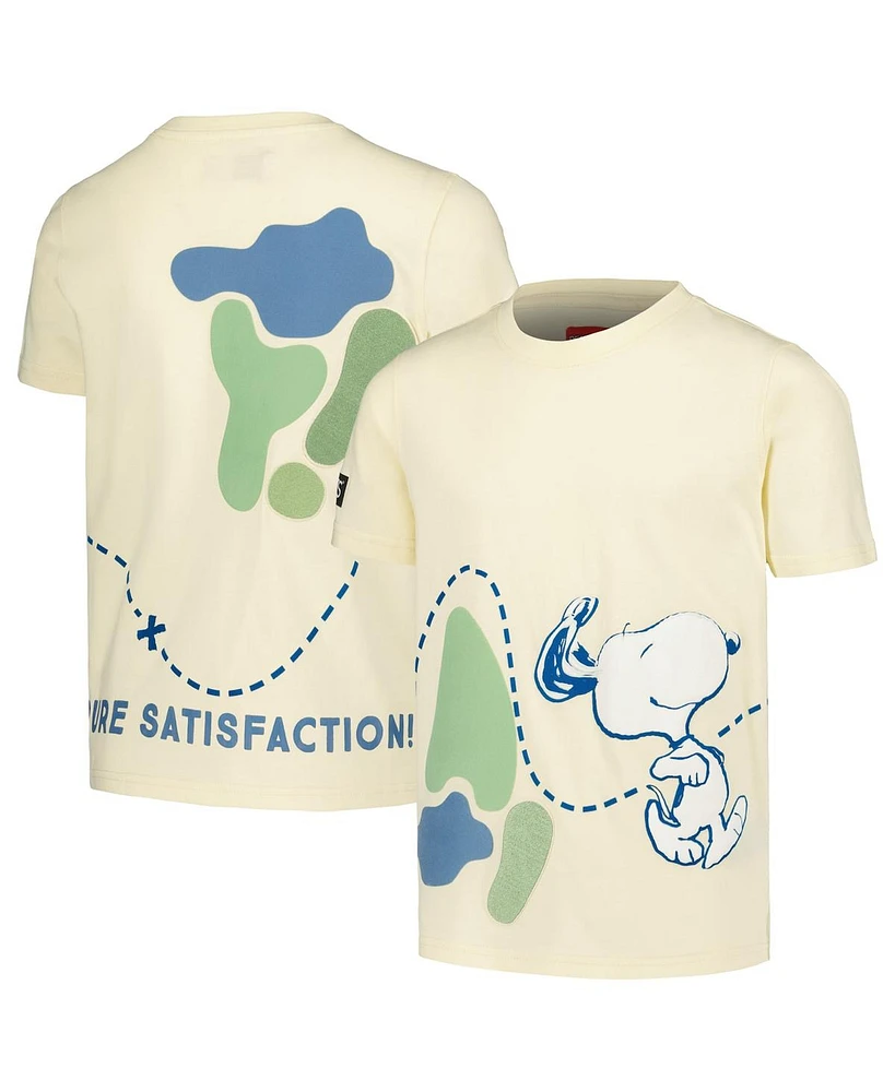 Freeze Max Big Boys and Girls Cream Peanuts Snoopy Map T-Shirt