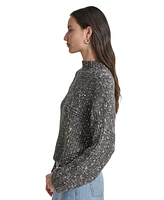 Dkny Jeans Women's Mock Neck Ribbed Knit Sweater
