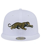 New Era Men's White Jacksonville Jaguars Throwback Crawl Omaha 59FIFTY Fitted Hat