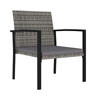 vidaXL Patio Dining Chairs 2 pcs Poly Rattan Gray