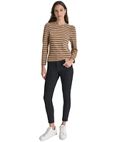 Dkny Jeans Women's Striped Long-Sleeve Crewneck Top