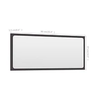 Bathroom Mirror Gray 35.4"x0.6"x14.6" Engineered Wood
