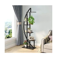 Tribesigns 5-Tier Plant Stand Pack of 2, Multi-Purpose Curved Display Shelf Bonsai Flower Rack for Indoor Garden, or Balcony, Home Use