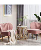 Tribesigns Round End Table, Multifunctional Accent Table Small Side Table for Living Room, Modern White Gold Nightstand with Faux Marble Tabletop, Bed
