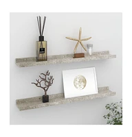 vidaXL Wall Shelves 2 pcs Concrete Gray 23.6"x3.5"x1.2"